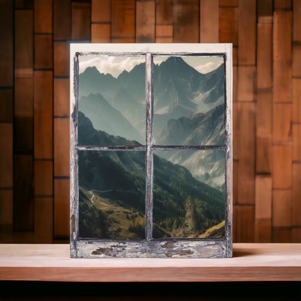 Realistic Wall Art: A Window to the Mountains