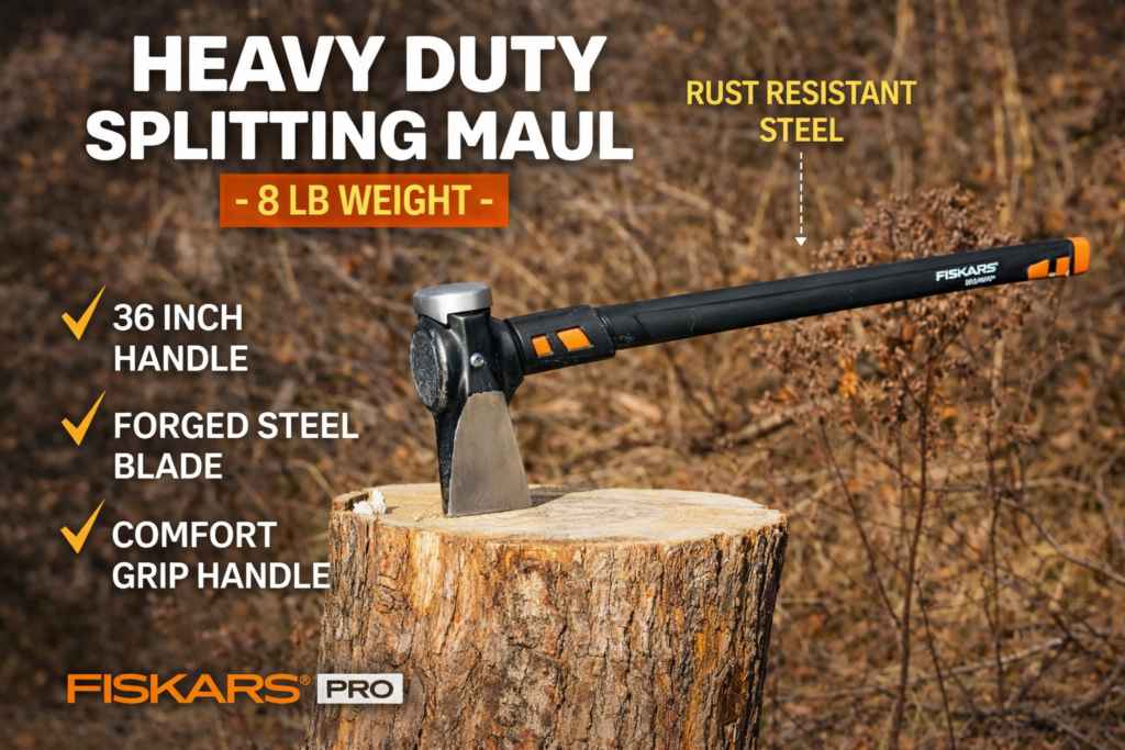 Splitting Wood Gets Easy With This Heavy-Duty Maul