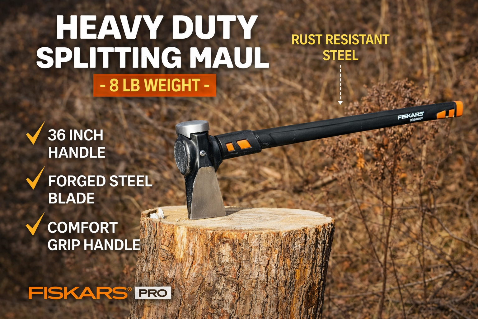 Splitting Wood Gets Easy With This Heavy-Duty Maul