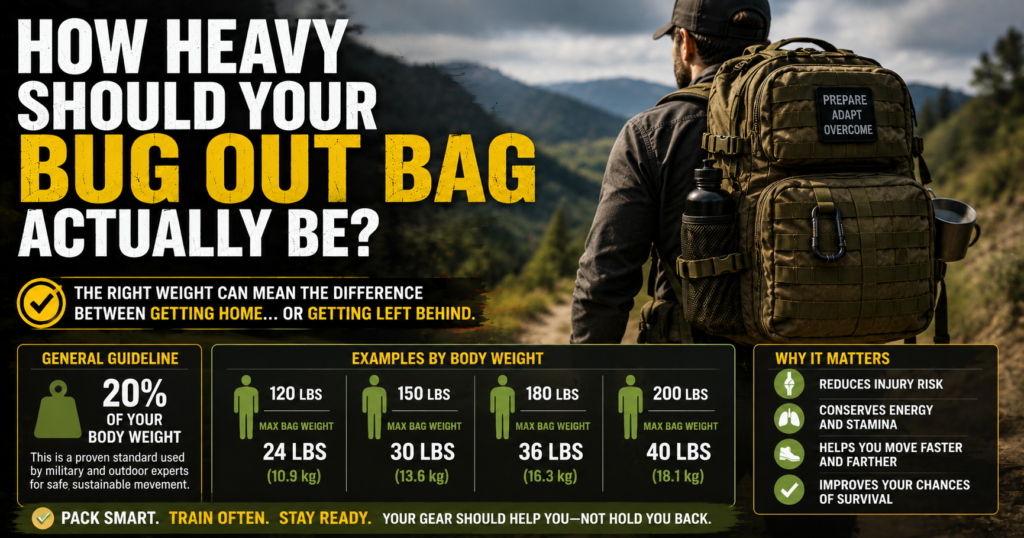 How Heavy Should Your Bug Out Bag Actually Be