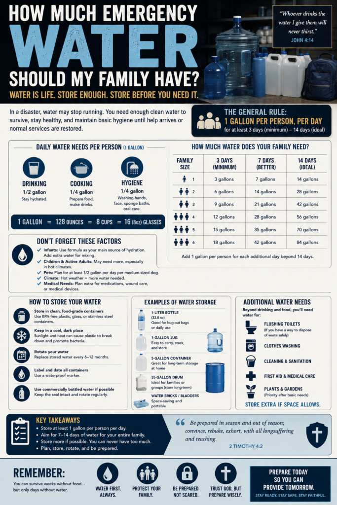 How Much Emergency Water Should a Family Store?