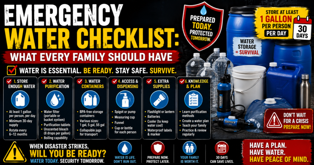 Emergency Water Checklist: What Every Family Should Have