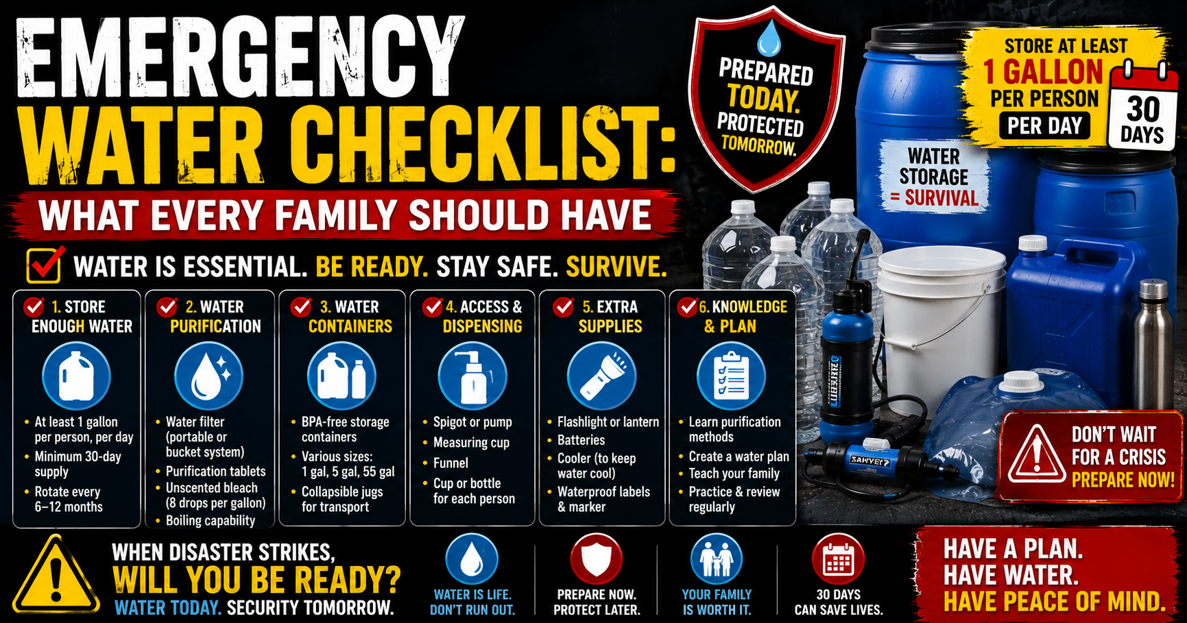 Emergency Water Checklist: What Every Family Should Have